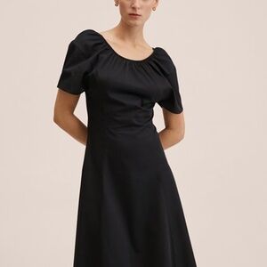 Mango Cotton dress with gathered neckline NWT
